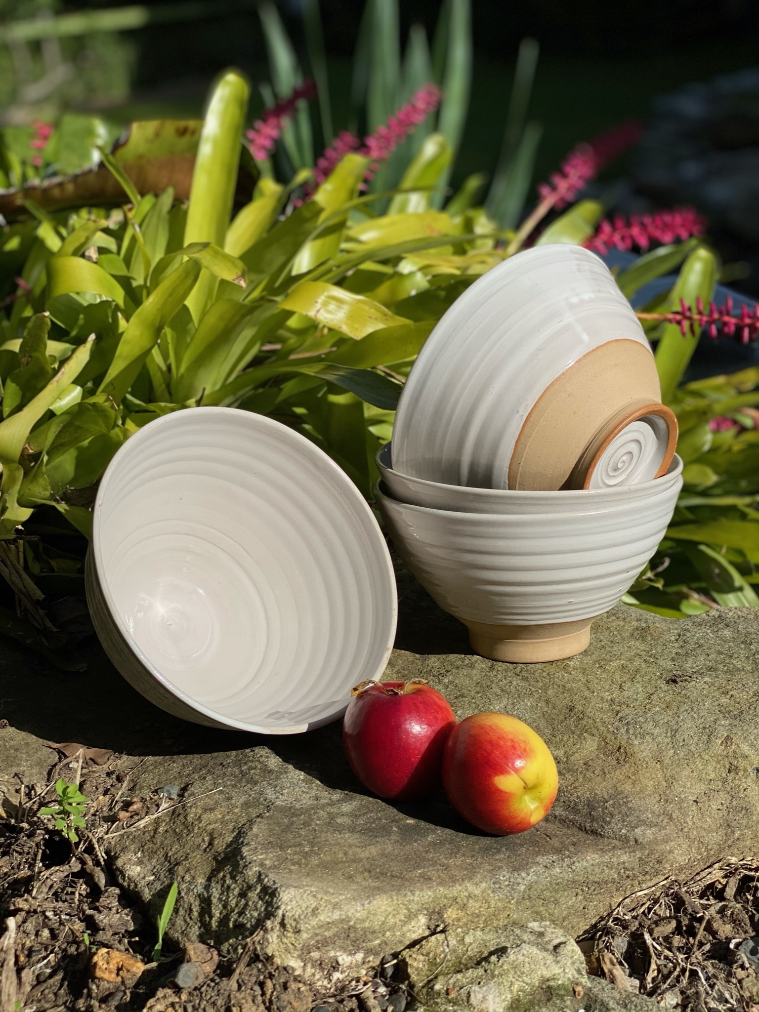 Large ramen bowls in ironstone clay with white gloss glaze